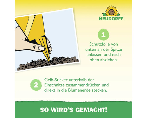 Anleitung zur Anwendung von Gelb-Stickern im Garten