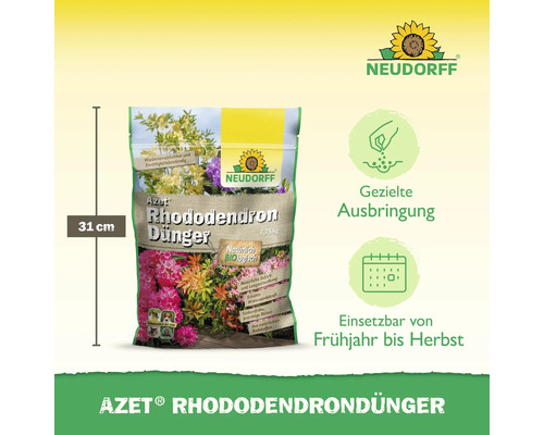 AZET Rhododendron Düngerpackung, 31 Zentimeter hoch, zur gezielten Ausbringung von Frühjahr bis Herbst