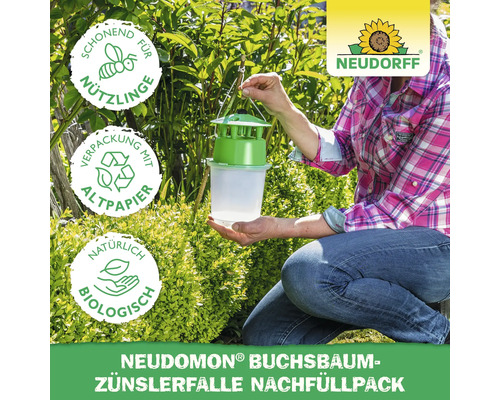 Neudorff Neudomon Buchsbaumzünslerfalle Nachfüllpackung im Einsatz im Garten