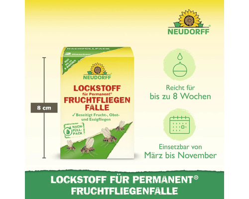 Neudorff Lockstoff für Permanent Fruchtfliegenfalle Nachfüllpack, 8 cm hoch