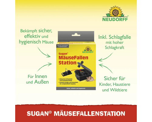 Sugan Mäusefallen Station für den Innen- und Außenbereich mit Schlagfalle von Neudorff
