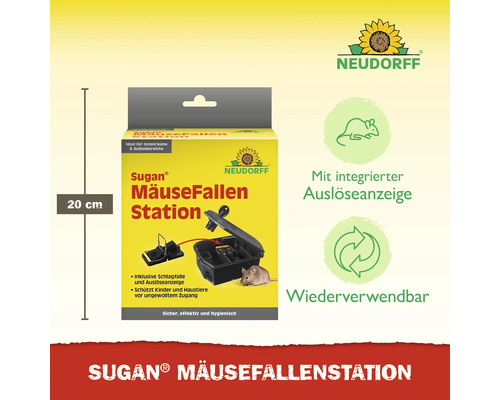 Sugan Mäusefallenstation mit 20 Zentimeter Höhenangabe