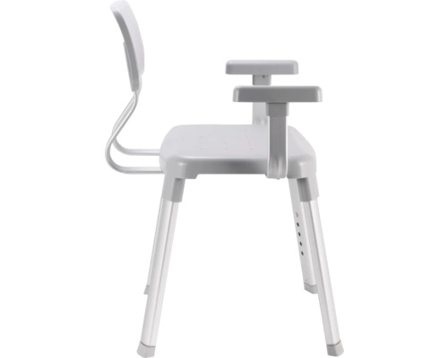 Duschstuhl mit Armlehnen und Rückenlehne, höhenverstellbar