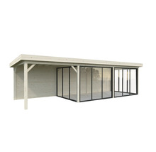 Pavillon en bois avec portes coulissantes