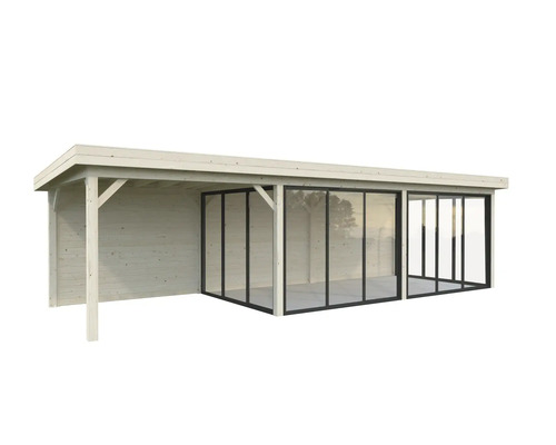 Pavillon en bois avec portes coulissantes