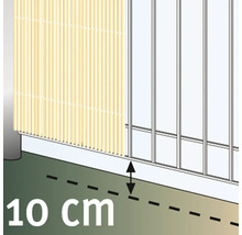 Illustration eines Zauns mit einem Abstand von 10 Zentimetern zum Boden