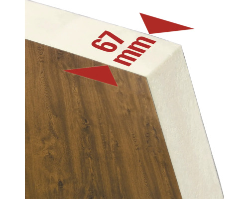 Dämmplatte mit einer Dicke von 67 Millimetern