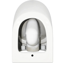 Vue détaillée de toilettes blanches