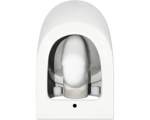 Vue détaillée de toilettes blanches