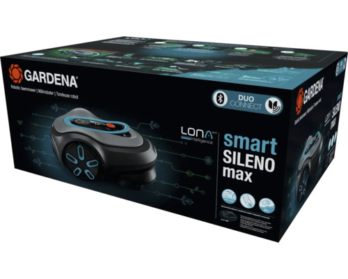 Verpackung des Gardena Smart Sileno Max Mähroboters