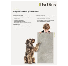 Ter Hürne Vinyl Fliesen in grossformatiger Darstellung mit Hund und Kind