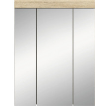 Armoire de toilette à trois portes avec surface en bois