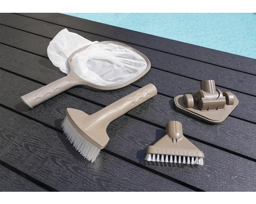 Kit de nettoyage de piscine avec épuisette, brosse et embout d''aspirateur pour l''entretien de la piscine
