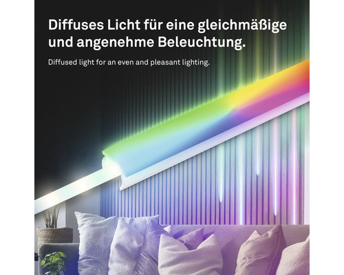 LED Lichtleiste für indirekte Beleuchtung im Wohnzimmer