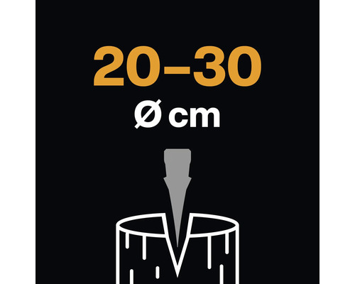 Symbol für Holzlänge 20 bis 30 Zentimeter