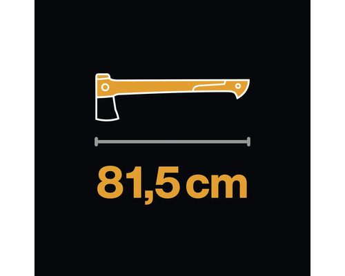 Illustration de hache avec indication de la longueur 81,5 cm