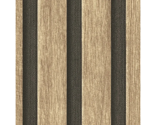 Tapete mit Streifen in Holzoptik