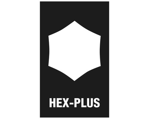 HEX-PLUS bedeutet, dass der Schraubenkopf durch größere Anlageflächen geschont wird.