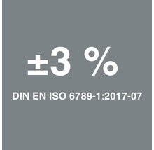 Symbole DIN EN ISO 6789-1:2017-07 pour 3 pour cent