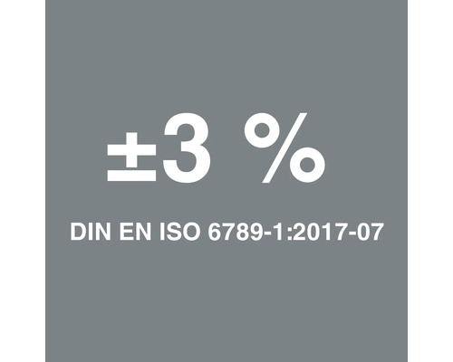 Symbole DIN EN ISO 6789-1:2017-07 pour 3 pour cent