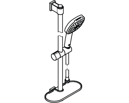 Duschstangenset mit Handbrause und Brauseschlauch