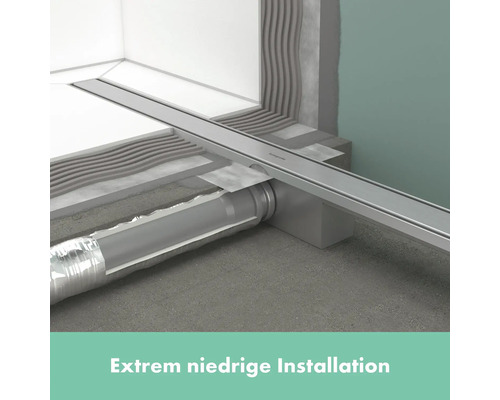 Bodenebene Dusche mit extrem niedriger Installation