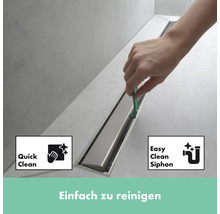 Edelstahl Duschrinne mit Reinigungsfunktion und einfachem Siphon