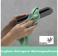 Reinigung einer Dryphon Rinne mit einem Tuch
