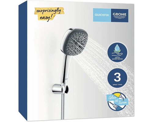 Grohe QuickFix Duschkopf mit drei Strahlarten
