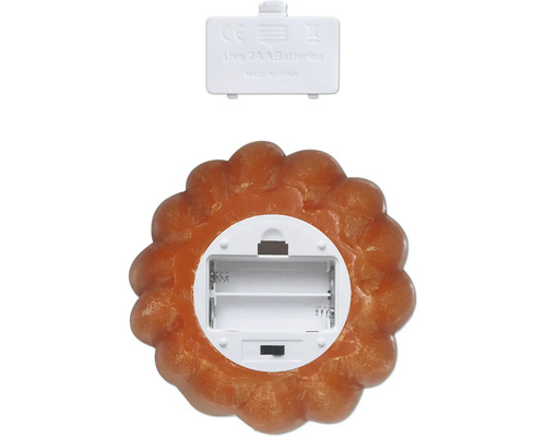 Geöffnete Kerze mit Batteriefach und Batteriefachabdeckung