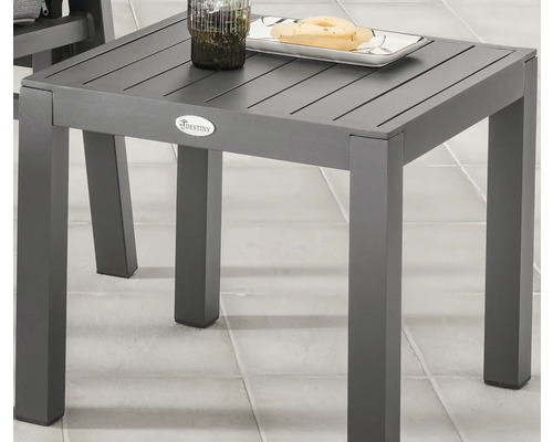 Table de jardin carrée en aluminium avec logo Destiny