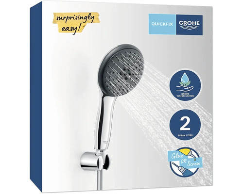 Grohe Handbrause mit zwei Strahlarten und Wassersparfunktion