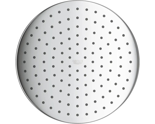 Runde Duschbrause mit Wasserdüsen und Grohe Logo
