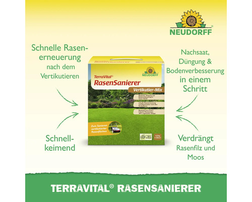 TerraVital Rasensanierer Packung für die Rasenerneuerung nach dem Vertikutieren