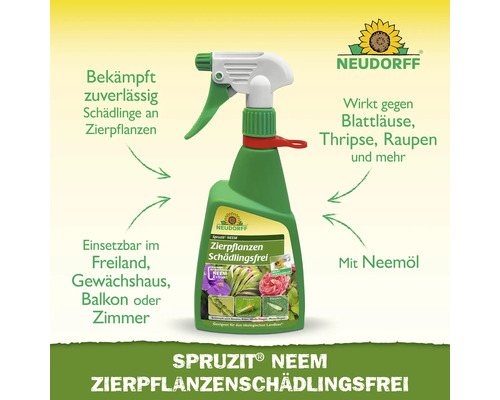 Neudorff Spruzit Neem Anti-parasites pour plantes ornementales en flacon pulvérisateur