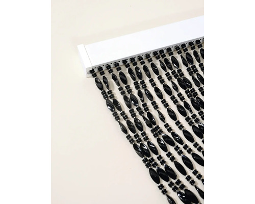 Rideau de perles avec des perles en plastique noires