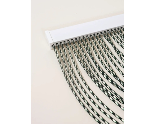 Rideau de fils décoratif avec support blanc