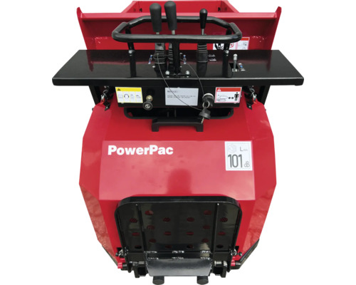 Vue du panneau de commande du tombereau motorisé PowerPac