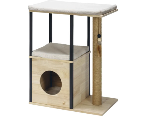 Arbre à chat avec aire de repos, poteau à griffer et niche