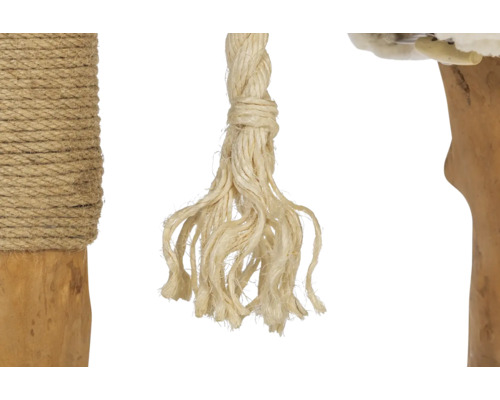Vue détaillée d''un arbre à chat avec un tronc enveloppé de sisal