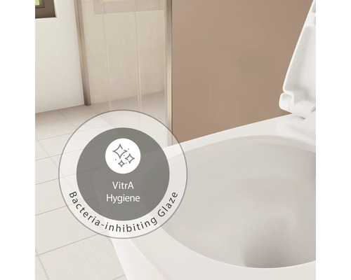 Symbole pour émail antibactérien sur une toilette