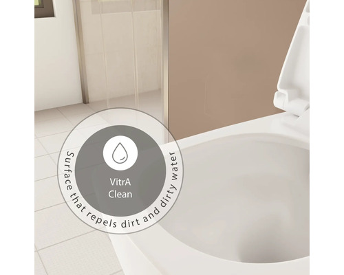 Symbole Vitra Clean : surface qui repousse la saleté et l’eau