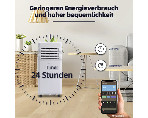 Mobile Klimaanlage mit Timerfunktion und Smartphone Steuerung