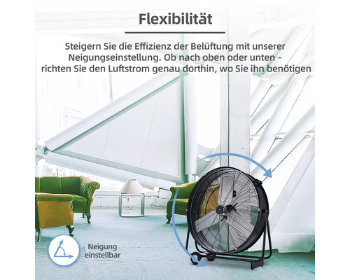 Ventilateur avec réglage d''inclinaison pour une efficacité de ventilation accrue
