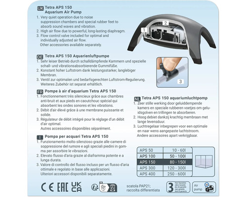 Tetra APS 150 Aquarienluftpumpe Details