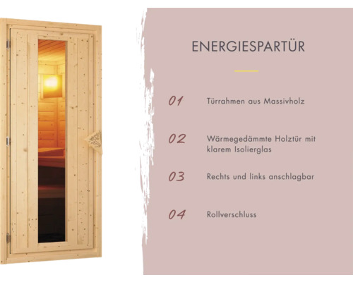 Energiespartür aus Holz mit Isolierglas