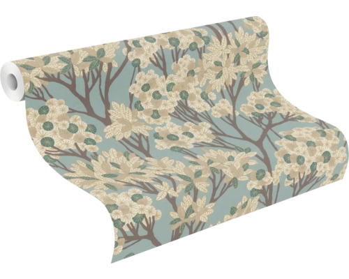 Rouleau de papier peint avec motif floral et branches