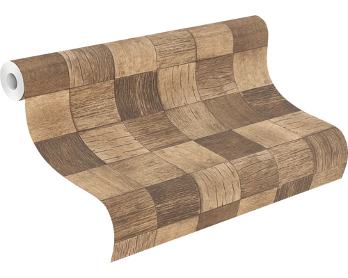 Rouleau de papier peint avec motif de blocs de bois