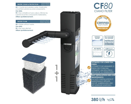 Filtre Ciano CF80 pour aquariums