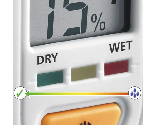 Gros plan d''un humidimètre avec affichage numérique et indicateur d''humidité